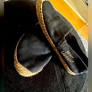Saint Laurent Logo Embroidered Slip-On Espadrilles